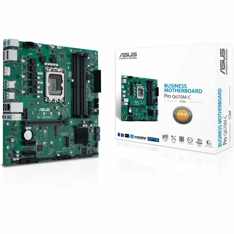 Carte mère de bureau Asus Pro Q670M-C-CSM - Chipset Intel Q670 - Socket LGA-1700 - Micro ATX PRO Q670M-C-CSM-SI