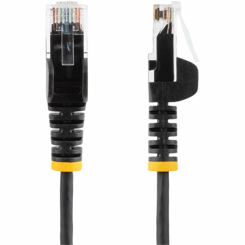 Câble Ethernet CAT5 fin noir de 6 m de StarTech.com, RJ45 fin sans accroc, UTP, LSZH, cuivre nu 28 AWG, cordon de raccordement réseau fin, testé Fluke N6PAT5BKS