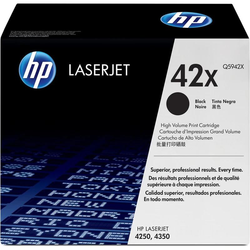 Cartouche de toner laser d'origine HP 42X (Q5942X) - Paquet unique - Noir - 1 unité Q5942X