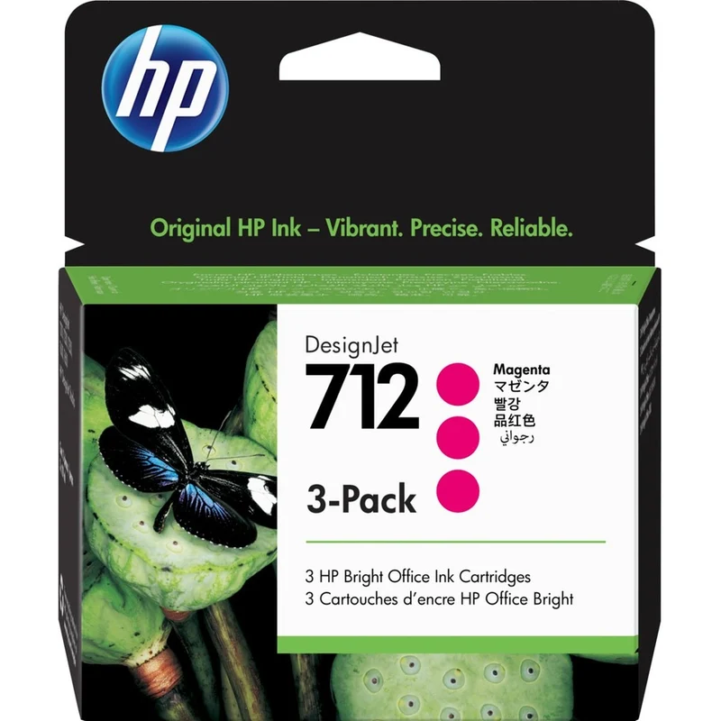 Cartouche d'encre à jet d'encre d'origine HP 712 - Magenta - 3/Pack 3ED78A