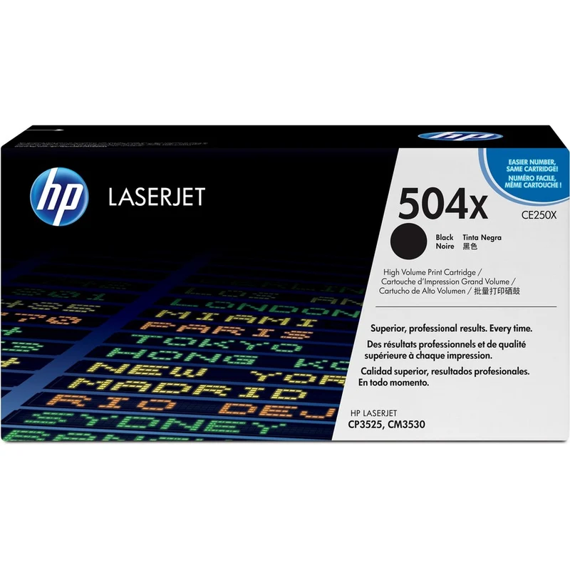 Cartouche de toner laser d'origine HP 504X (CE250X) - Paquet unique - Noir - 1 unité CE250X