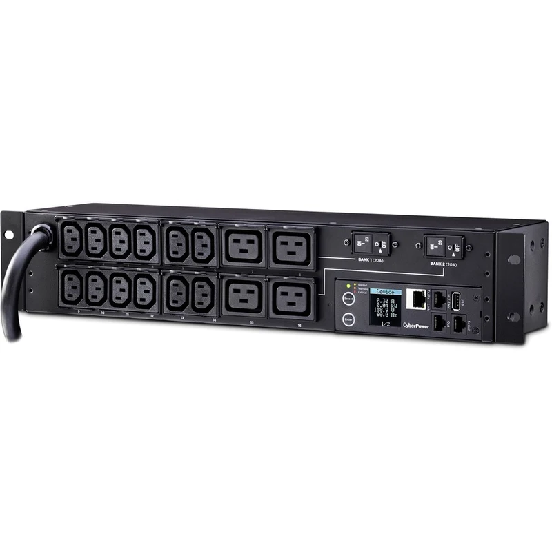 PDU surveillé CyberPower PDU31008, 200/240 V, 30 A, 16 prises, montage en rack 1U PDU31008