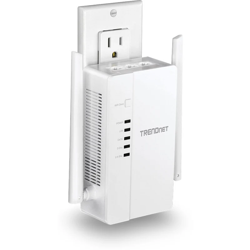 TRENDnet Wi-Fi Everywhere Kit de point d'accès sans fil CPL 1200 AV2 double bande AC1200, comprend 1 x TPL-430AP et 1 x TPL-423E, 3 x ports Gigabit, installation facile, blanc, TPL-430APK TPL-430APK