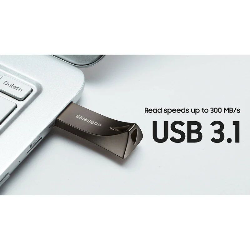 Samsung Clé USB 3.1 Bar Plus 128 Go Gris Titane MUF-128BE4/AM