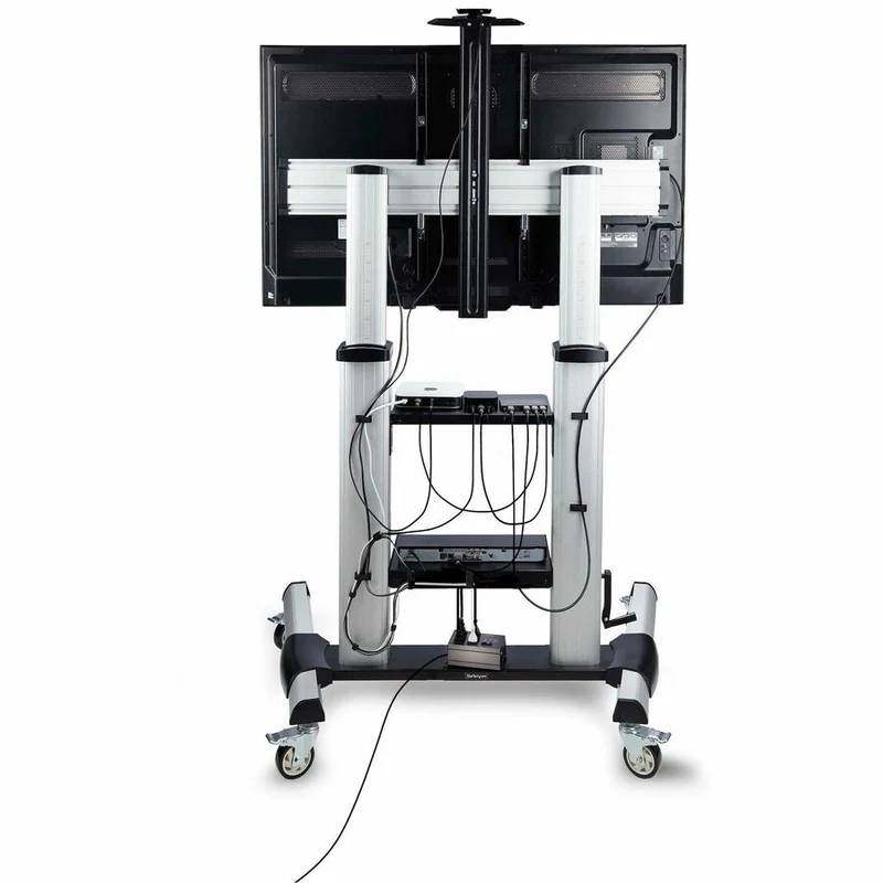 StarTech.com Support TV sur roulettes pour écrans plats de 60 à 100 pouces et 220 lb, support mobile à hauteur réglable pour chariot/support portable 1110C-MOBILE-TV-CART