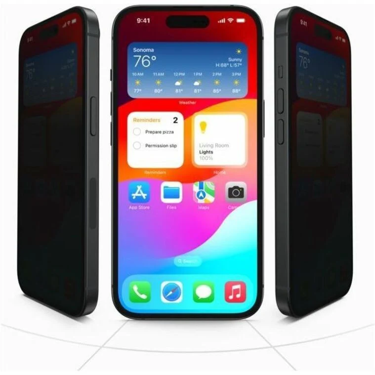 Protection d'écran Belkin ScreenForce InvisiGlass avec traitement de confidentialité pour iPhone 16/15/14 Pro OVA167FQ