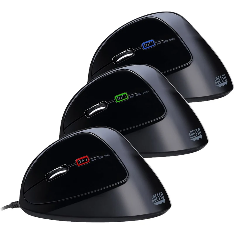 Souris ergonomique verticale programmable Adesso pour gaucher IMOUSE E7