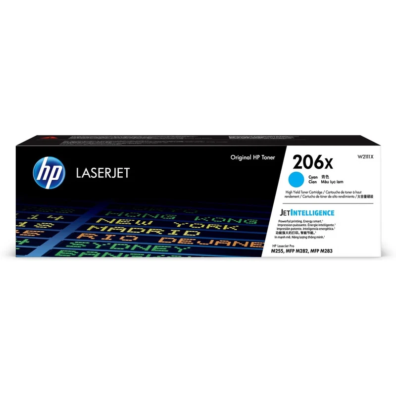 Cartouche de toner laser HP 206X d'origine à haut rendement - Cyan - 1 unité W2111X