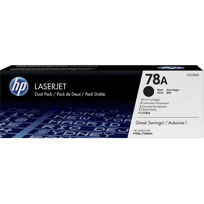 Cartouche de toner laser d'origine HP 78A - Noir - Lot de 2 CE278AD