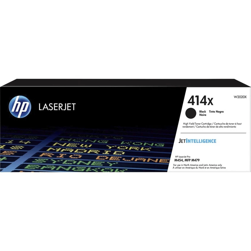Cartouche de toner laser HP 414X (W2020X) d'origine à haut rendement - Noir - 1 de chaque W2020X