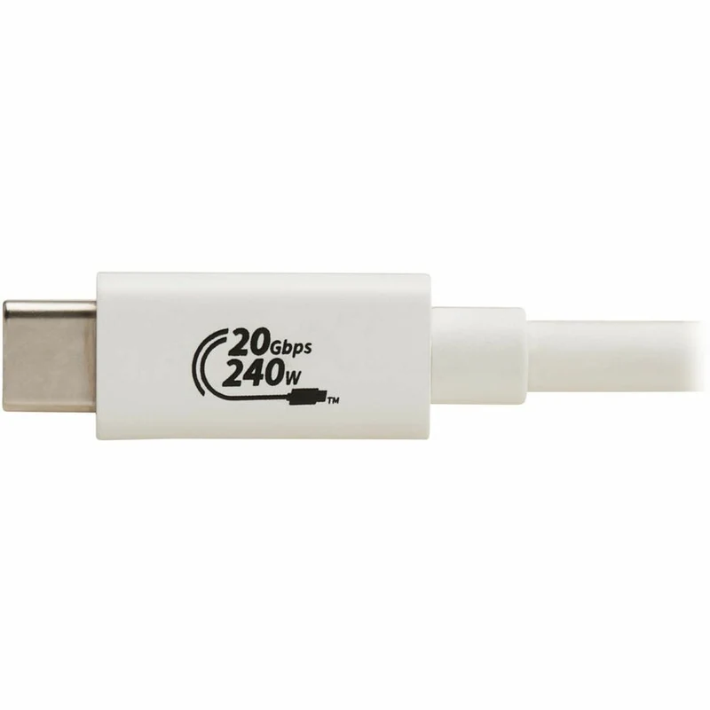Câble USB4 20 Gbit/s Tripp Lite by Eaton (M/M) - USB-C, 4K 60 Hz, charge PD 240 W, blanc, 2 m (6.6 pi) U521-1P0M-WH20G