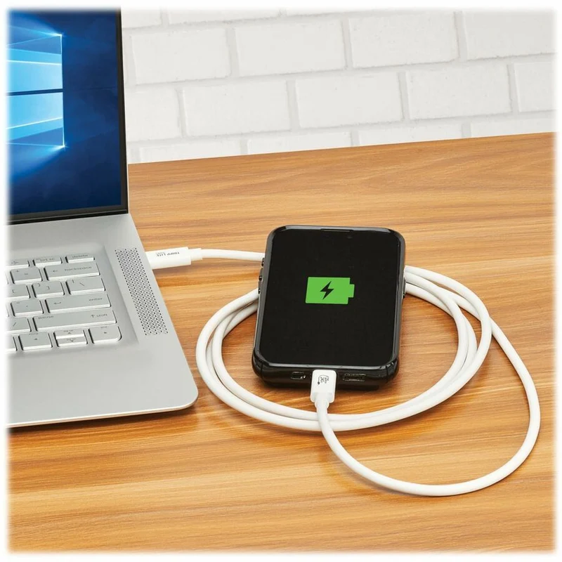 Câble USB4 20 Gbit/s Tripp Lite by Eaton (M/M) - USB-C, 4K 60 Hz, charge PD 240 W, blanc, 2 m (6.6 pi) U521-1P0M-WH20G