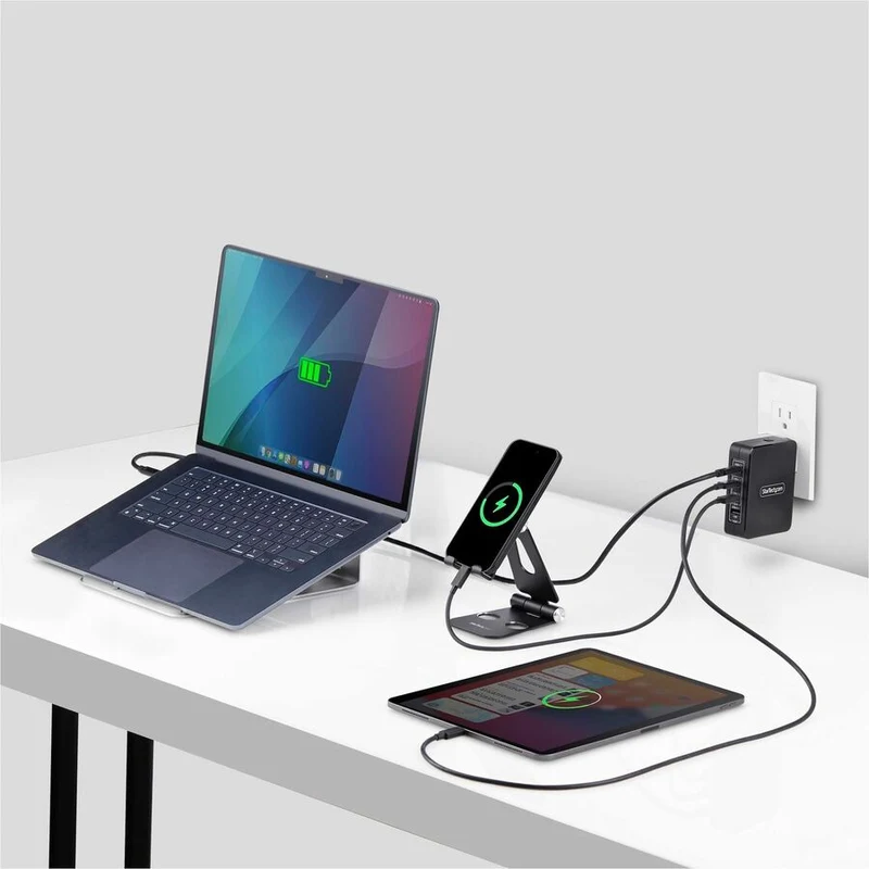 Chargeur mural USB-C 140 W StarTech.com, 3 x USB-C/1 x USB-A, adaptateur secteur PD 3.1 GaN international pour MacBook Pro/Max/Dell XPS/Inspiron 3114GCU-WALL-CHARGER