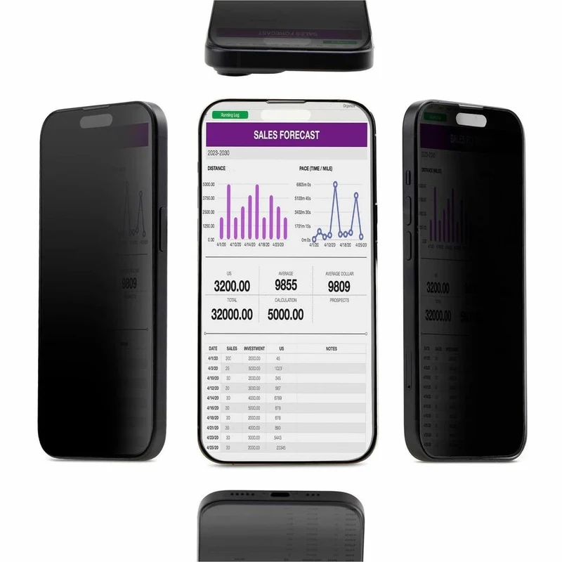 StarTech.com Écran de confidentialité 4 directions pour iPhone 15 Pro Max, portrait/paysage, tactile, vue +/- 30 degrés, filtre de protection en verre trempé I15T3-PRIVACY-SCREEN