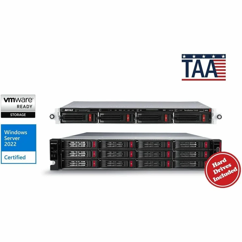 BUFFALO TeraStation 51220 Stockage NAS en rack professionnel à 12 baies de 240 To (12 x 20 To) Disques durs inclus TS51220RH24012
