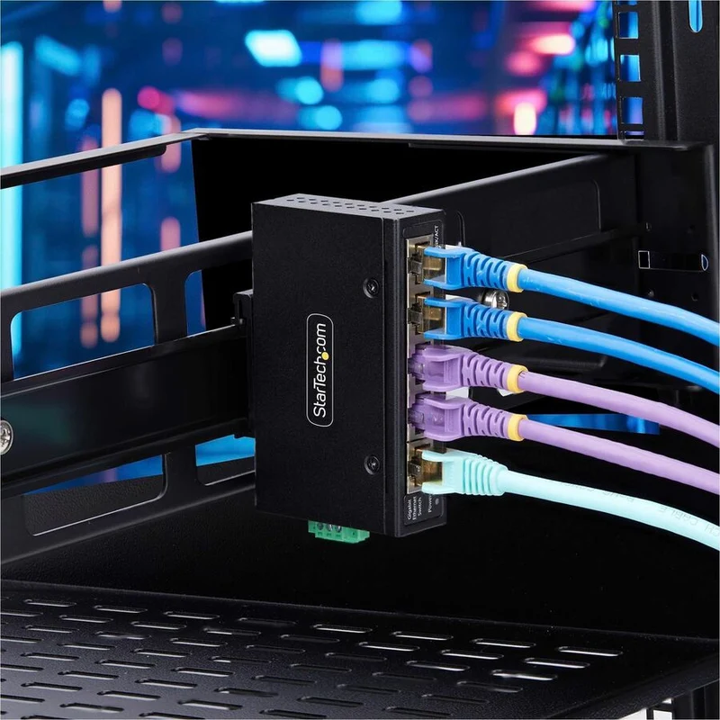 StarTech.com Commutateur réseau industriel non géré à 5 ports, Ethernet 10/100/1000, montage sur rail DIN/mural, indice de protection IP30, -40 °C à 167 °C, 9 à 60 V CC, TAA I51G-ETHERNET-SWITCH