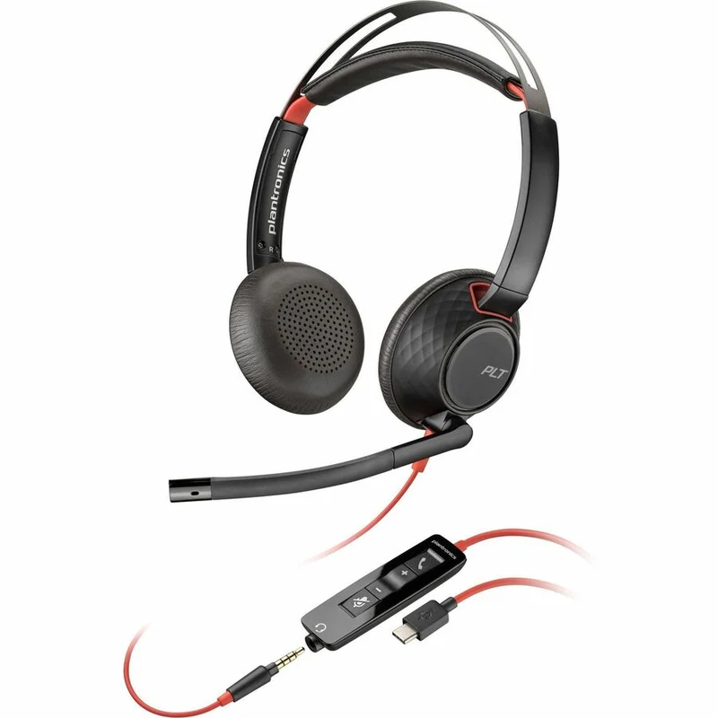 Casque stéréo USB-C Poly Blackwire 5220 + prise 3.5 mm + adaptateur USB-C/A 93S88AA