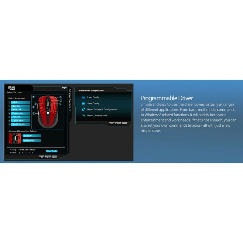 Adesso iMouse S60R - Souris nano programmable sans fil 2.4 GHz IMOUSES60R