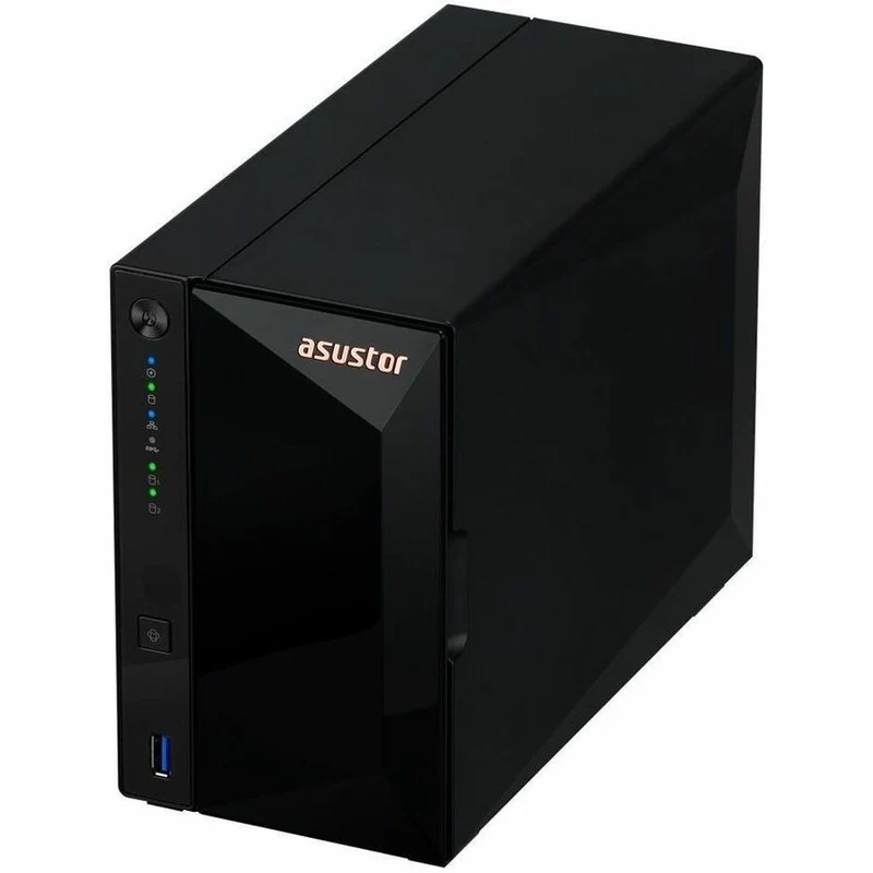 Asustor Drivestor 2 Pro Gen2 AS3302T v2, boîtier NAS 2 baies pour stockage réseau, 1.7 GHz Quad-Core, port 2.5 GbE, 2 Go de RAM DDR4, stockage en réseau pour le stockage en cloud (sans disque) AS3302T V2
