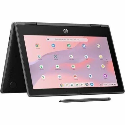 Chromebook convertible 360 en 5 robuste à écran tactile HP Fortis x11.6 G2 1" - HD - Intel N-Series N200 - 16 Go - Mémoire flash 128 Go - Clavier bilingue - Jack Black 9R3A0UT#ABL