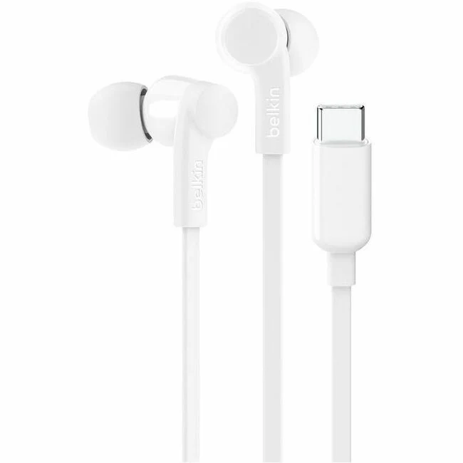 Écouteurs filaires USB-C Belkin SoundForm avec limiteur de volume réglable G3H0002FQWHV2