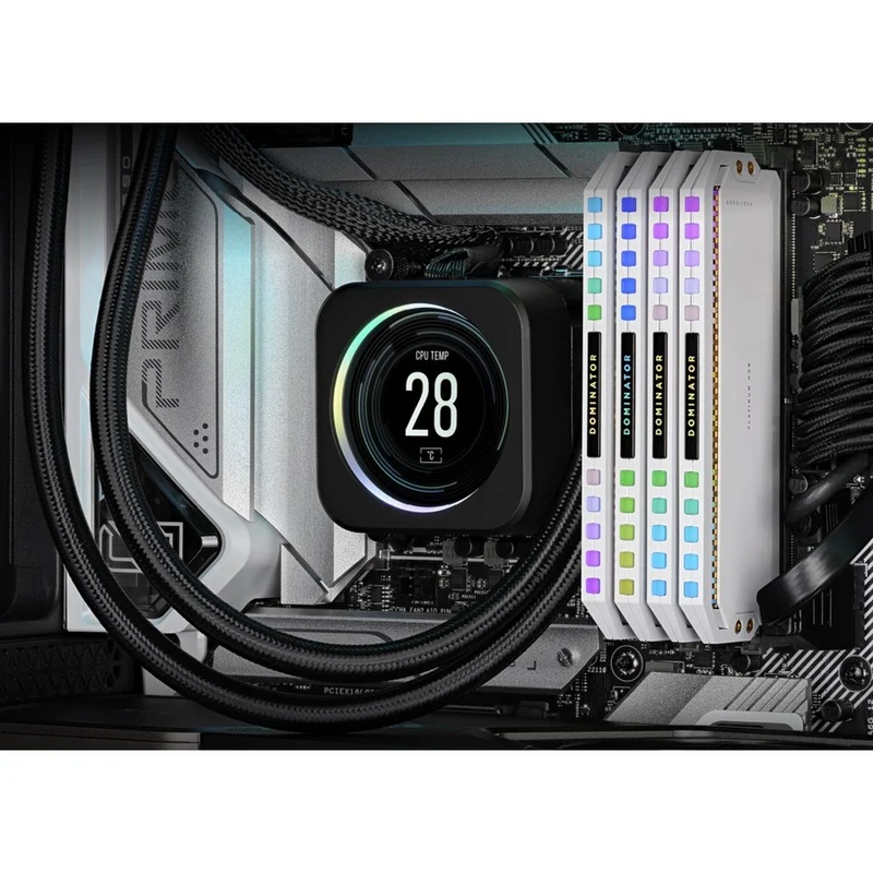 Kit de mémoire Corsair Dominator Platinum RGB 32 Go (2 x 16 Go) DDR5 DRAM 6200 36 MHz C32 - Blanc CMT5GX2M6200X36CXNUMXW