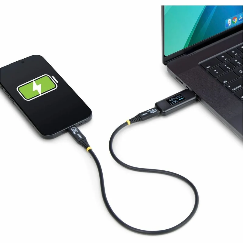 StarTech.com Testeur d'alimentation USB-C, multimètre de tension/courant bidirectionnel, 240 W PD EPR, OLED numérique, testeur de puissance de câble/port USB-C portable USBC-PWRTESTER