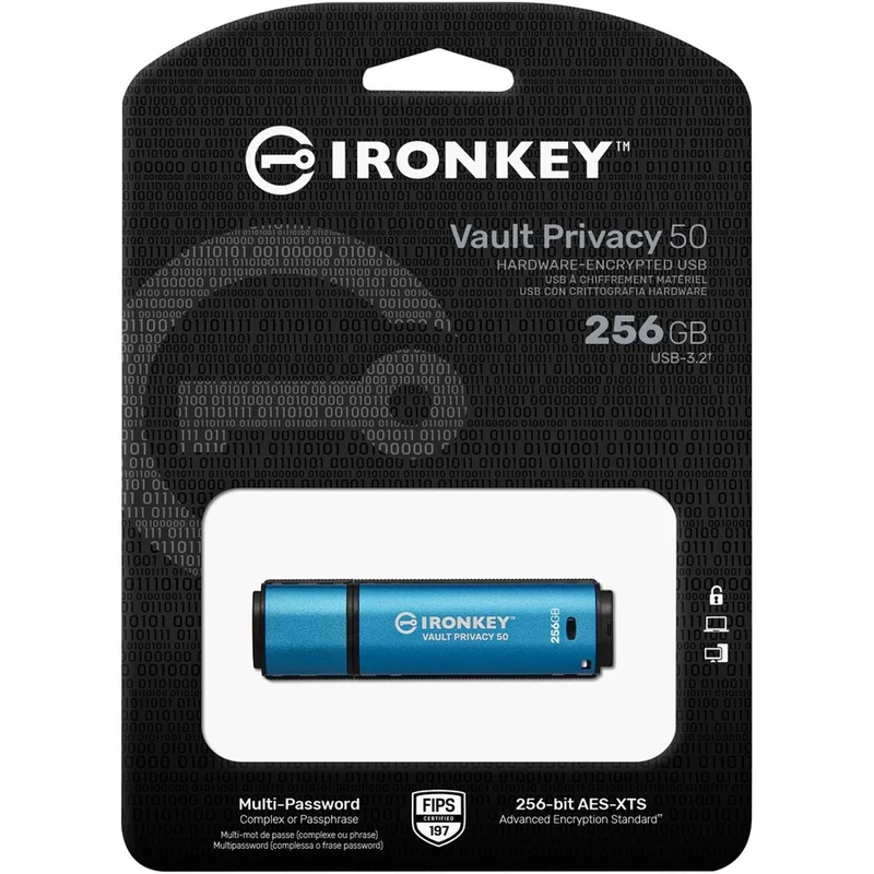 Clé USB 50 (Gen 256) Type A IronKey Vault Privacy 3.2 Series 1 Go IKVP50/256 Go