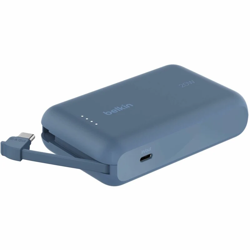 Batterie externe Belkin BoostCharge 10K avec câble intégré BPB021fqBL