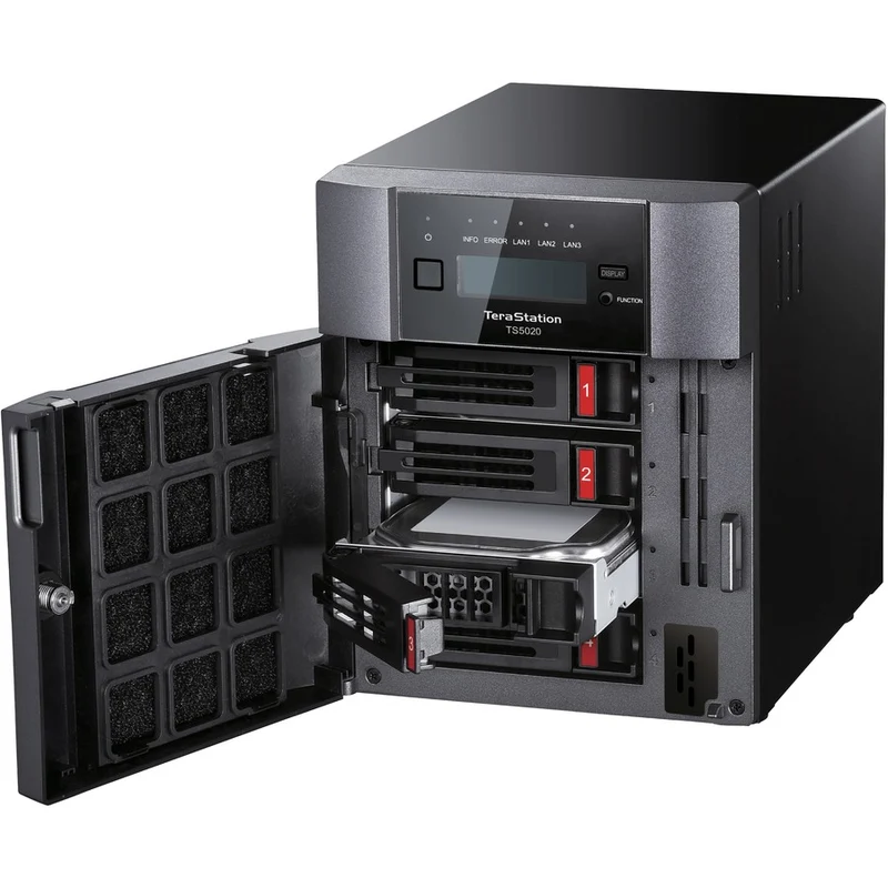 Stockage NAS de bureau professionnel BUFFALO TeraStation 5420 à 4 baies de 48 To (4 x 12 To) Disques durs inclus TS5420DN4804