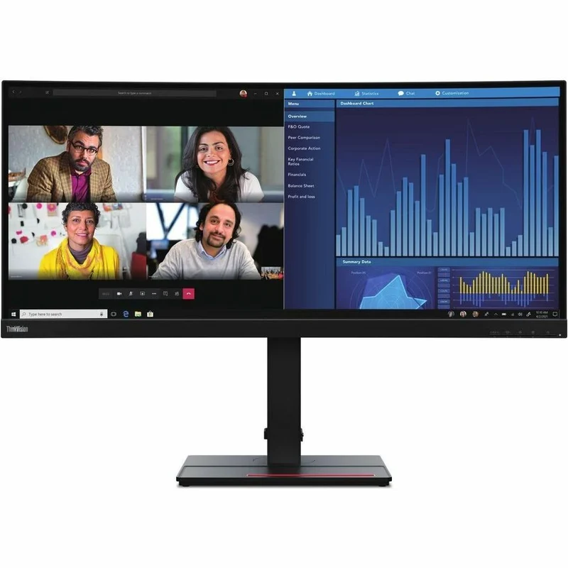 Moniteur LED incurvé Lenovo ThinkVision P34w-20 de 34 pouces UWQHD - 21:9 - Noir corbeau 63F2RAR3U3